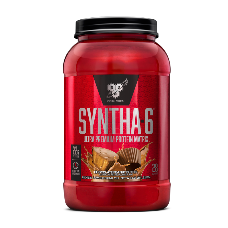 Syntha-6 protein powder, chocolate peanut butter flavor, 2.91 lb container.