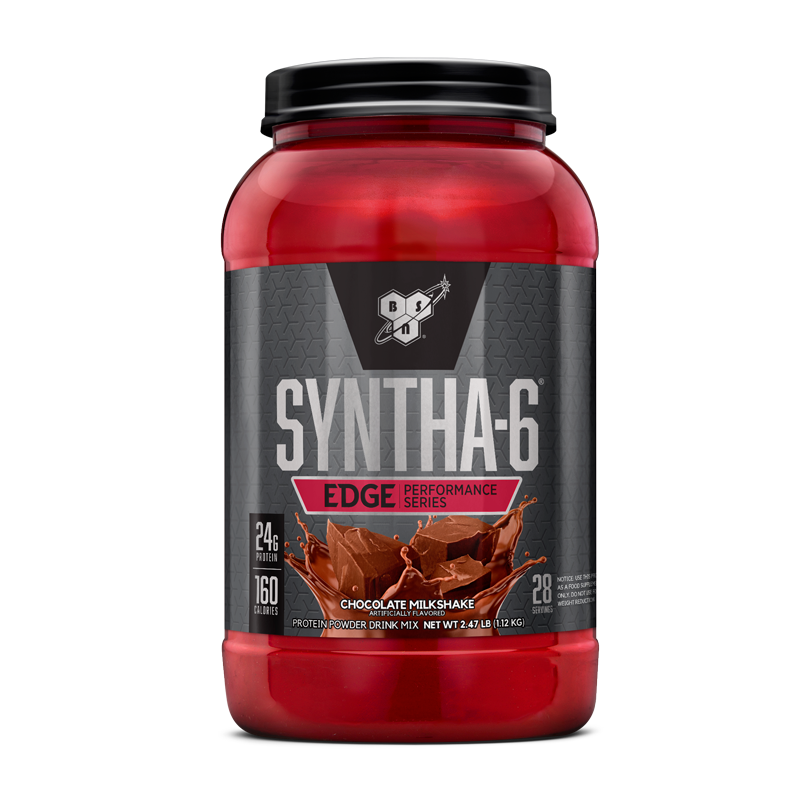 BSN Syntha-6 Edge protein powder, chocolate milkshake flavor, 1.78 kg container.