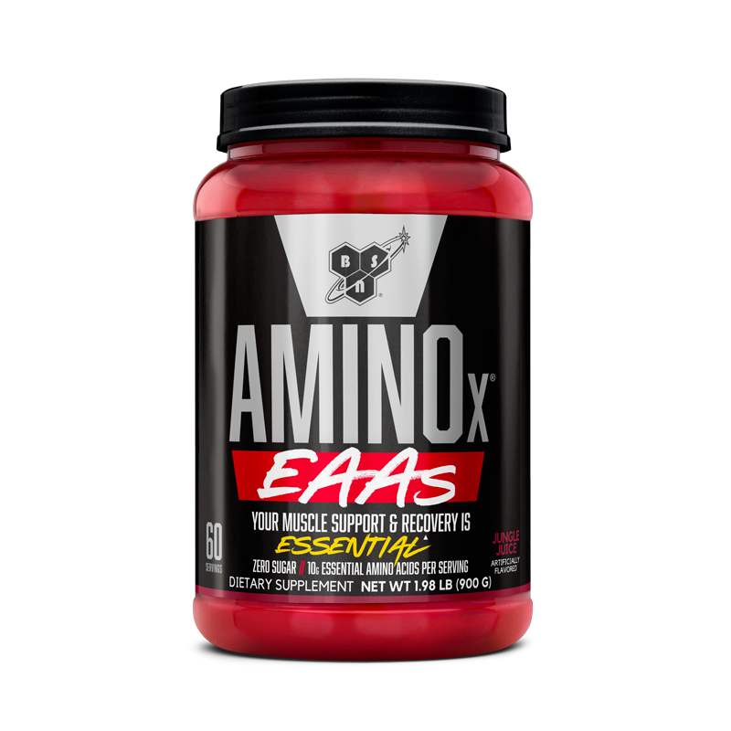 BSN Amino X EAAs supplement, 60 servings, 1.98 lb container.