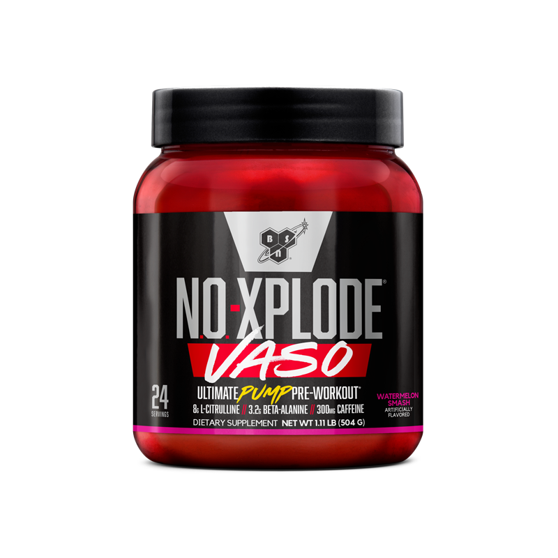 NO-Xplode Vaso pre-workout supplement, 504g container, designed for enhanced performance.