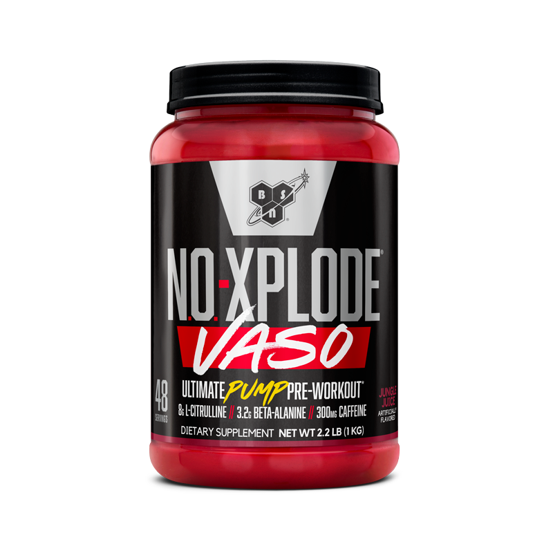 NO-Xplode Vaso pre-workout supplement, 2 lb container, designed for enhanced workout performance.