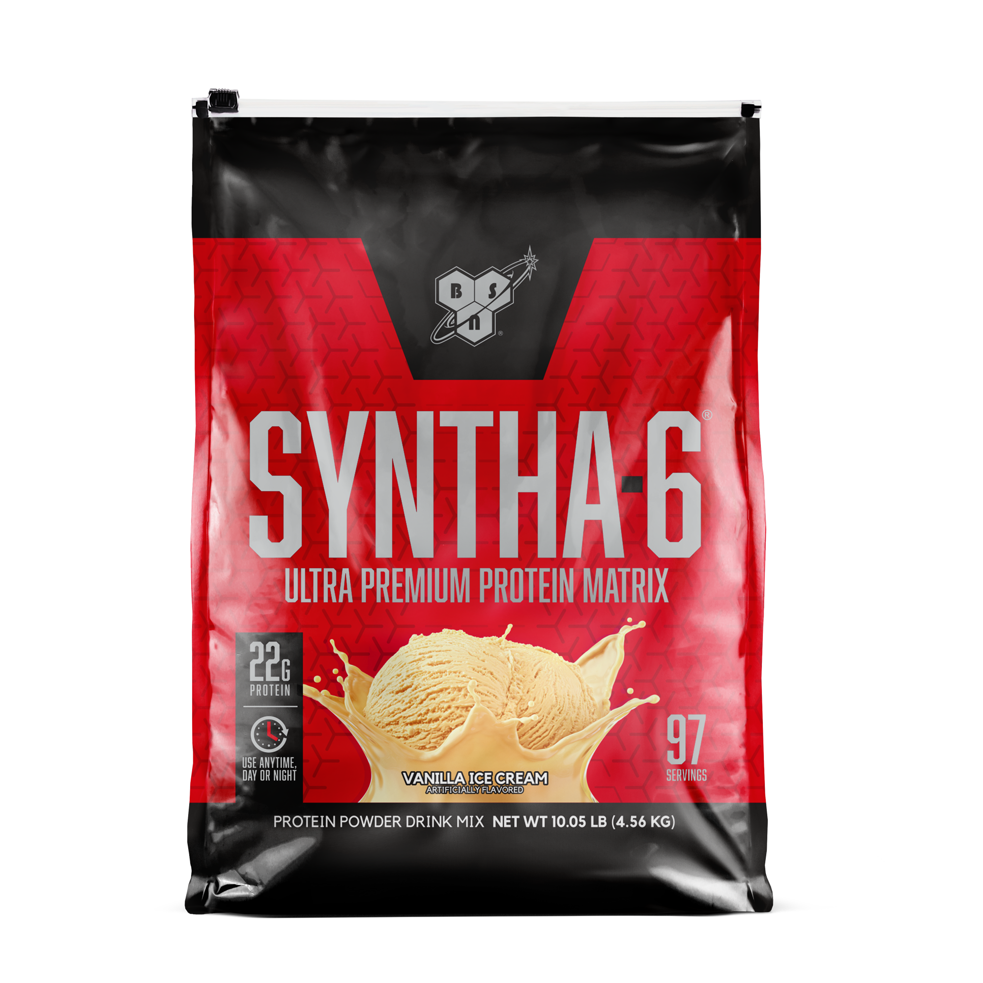 Syntha-6 Ultra Premium Protein Matrix, vanilla ice cream flavor, 10.05 lb (4.56 kg) package.