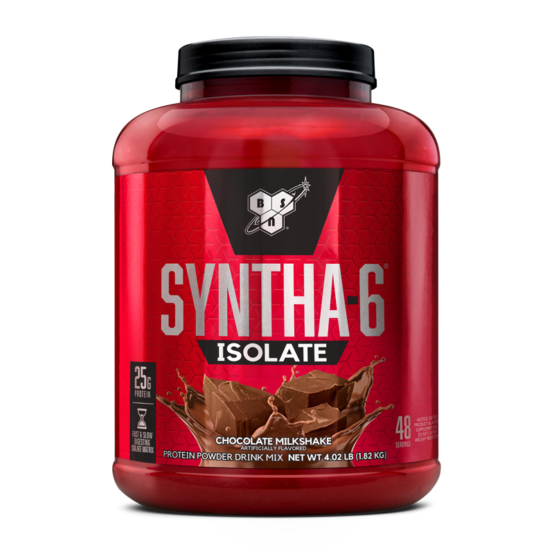 Syntha-6 Isolate protein powder, chocolate milkshake flavor, 4.02 lb container.