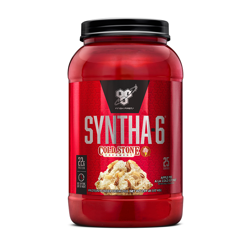 BSN Syntha-6 protein powder, 1.13 kg container, Cold Stone Creamery flavor.