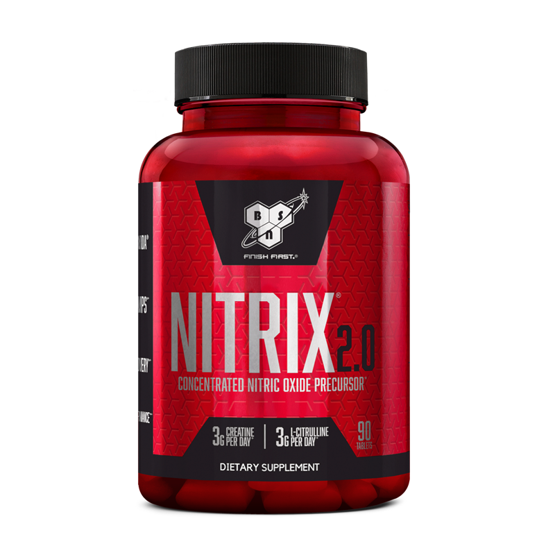 BSN Nitrix 2.0, concentrated nitric oxide precursor supplement, 90 tablets.