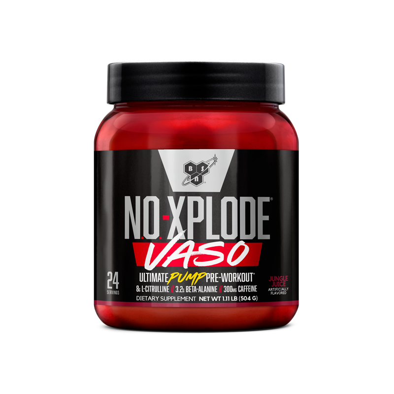 NO-Xplode Vaso pre-workout supplement, 504g container, designed to enhance workout performance.